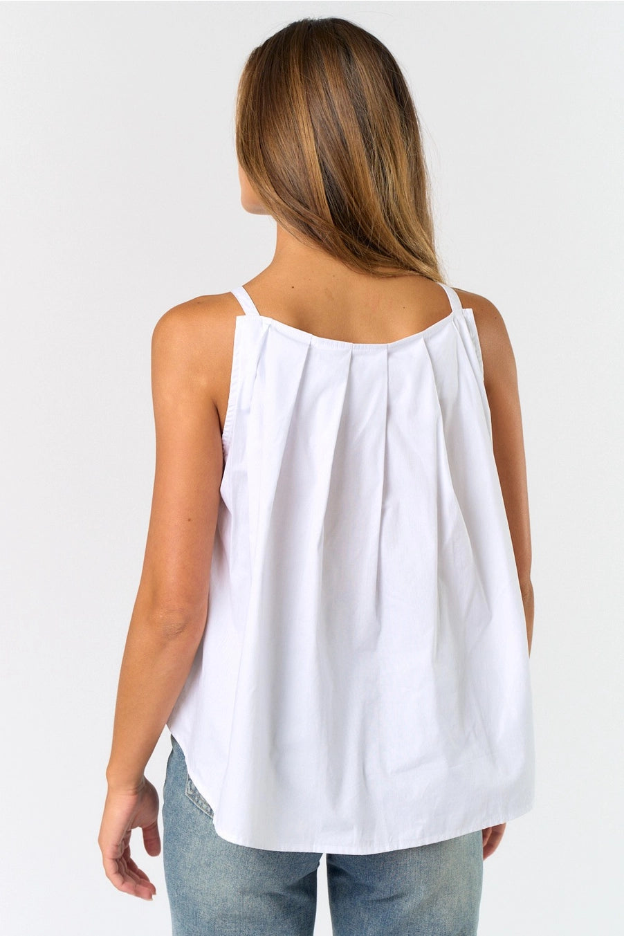 Pleated Poplin Tank
