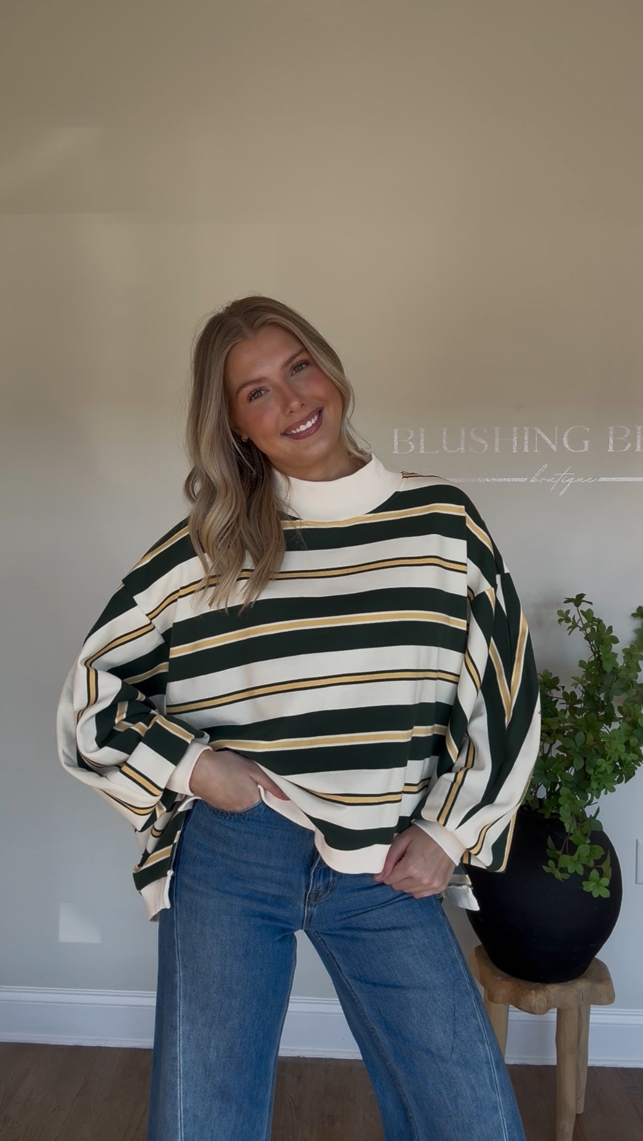 Striped Oversize Crewneck