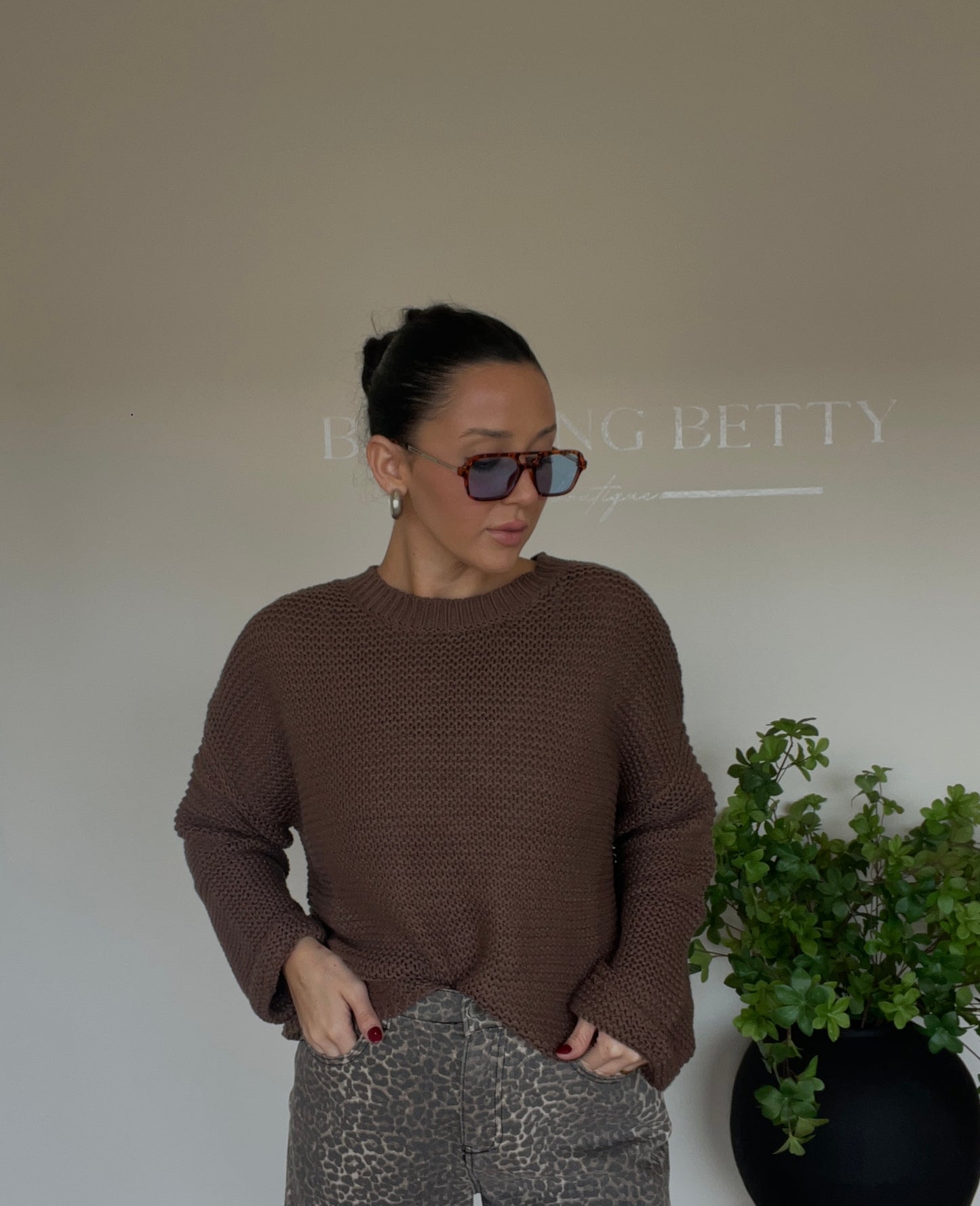 Chocolate Kiss Open Knit Sweater