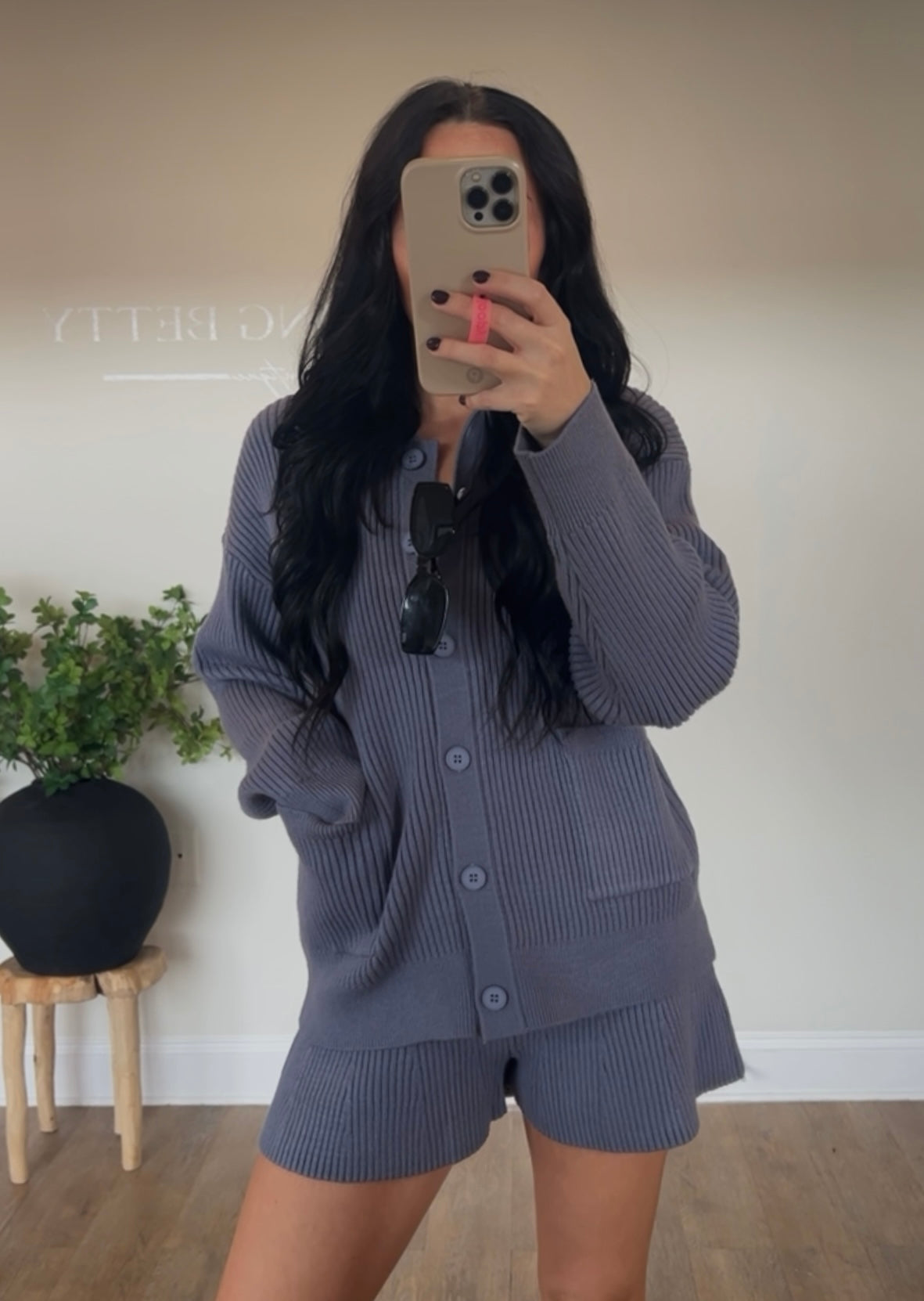 Collar Knit Short Set