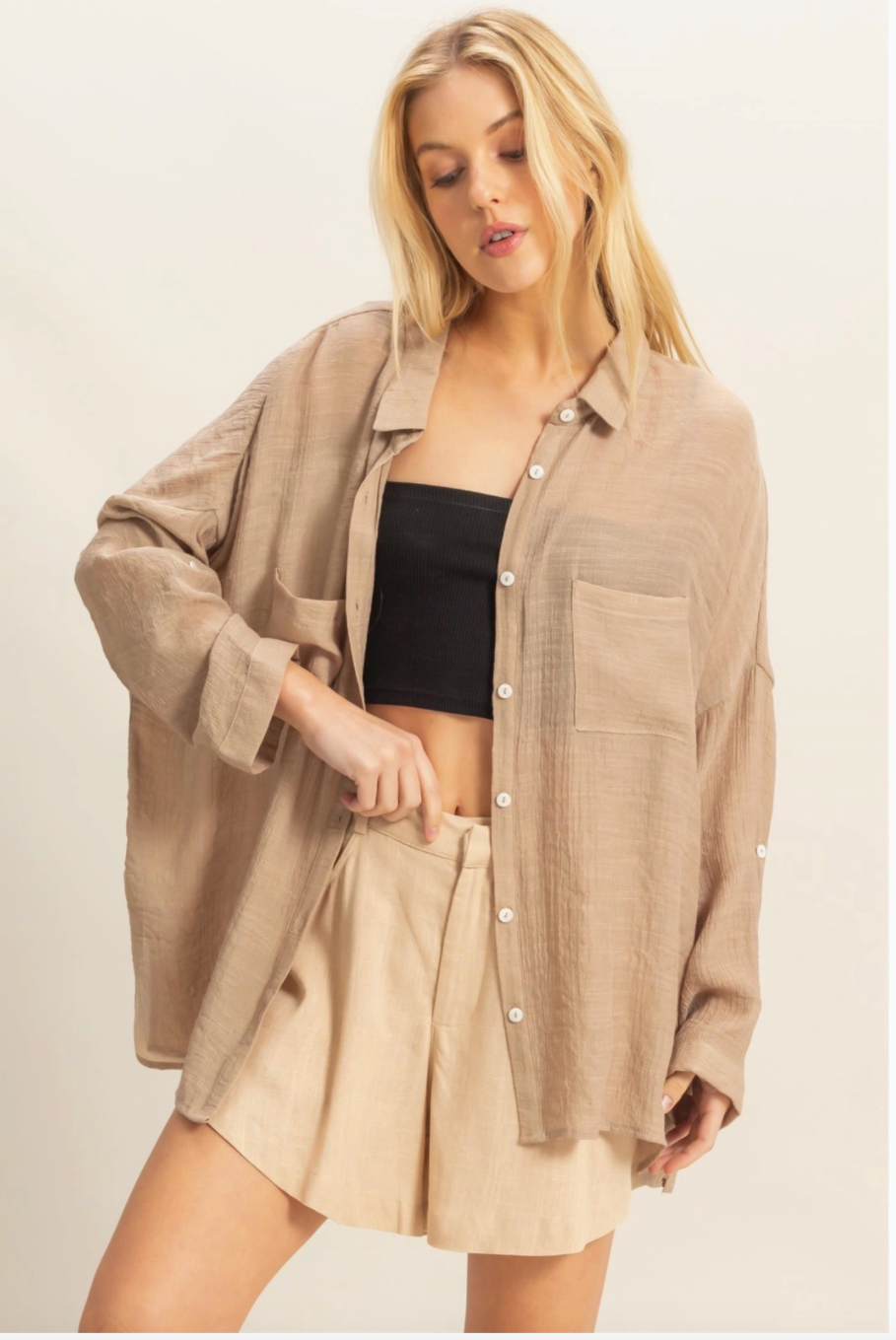 Oversized Casual Button-Up