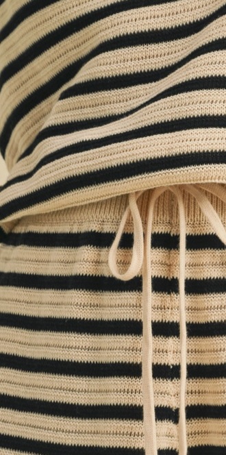 Striped Sleeveless Sweater Set