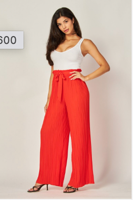 Tie Front Pleated Pant