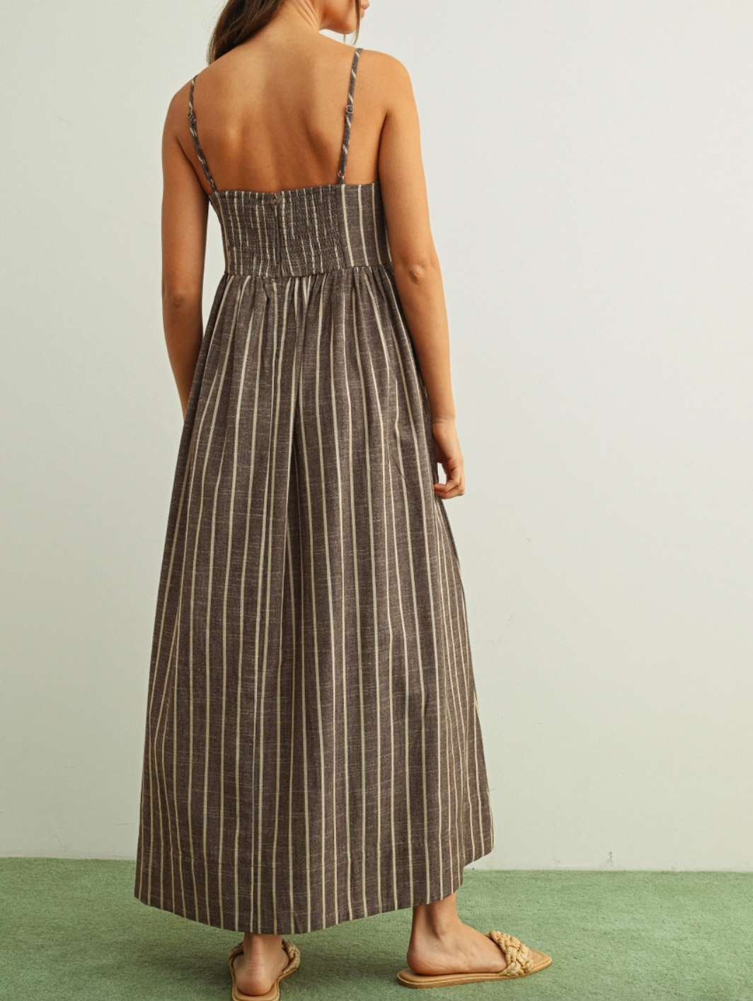 Brown Stripe Maxi Dress