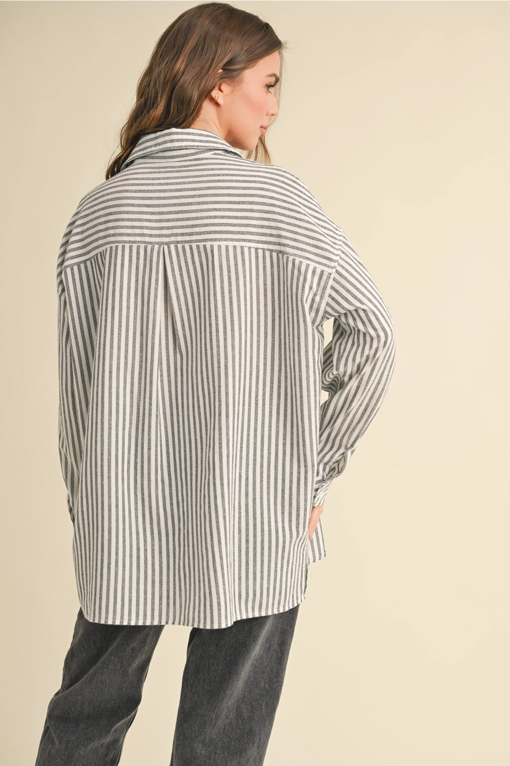 Striped Pattern Button Down Shirt