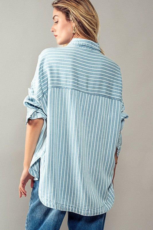Relaxed Striped Button Down
