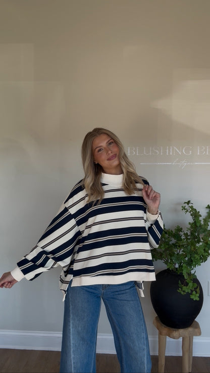 Striped Oversize Crewneck