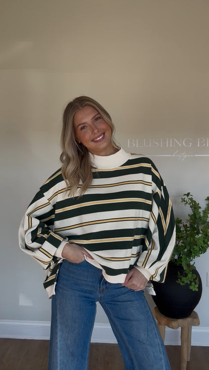 Striped Oversize Crewneck