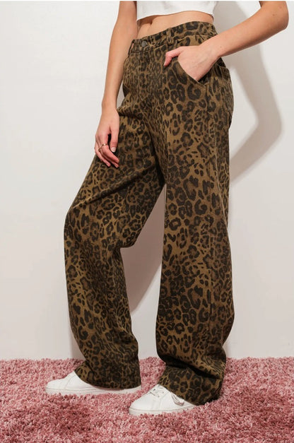 *Preorder* Wild Thing Leopard Denim Pants