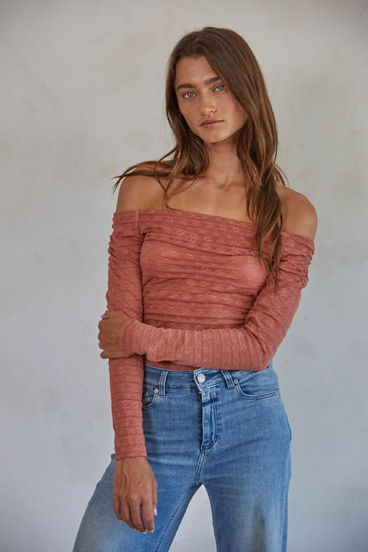 Blushed Off-Shoulder Body Suit