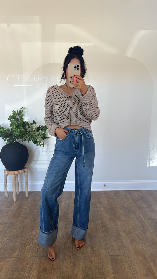 The Bella Cuff Wide Leg Jeans