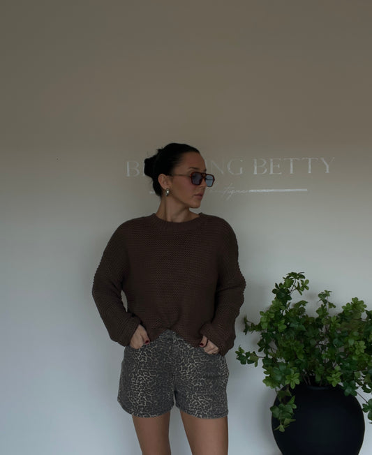Chocolate Kiss Open Knit Sweater