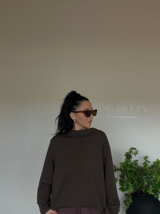 Boatneck Dark Chocolate Sweater