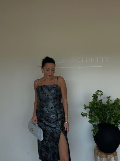 Navy Romantic Florals Midi