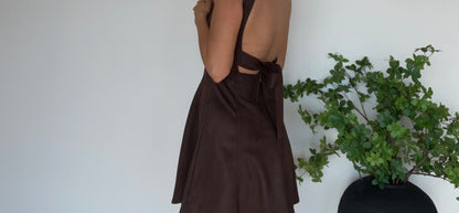 Suede Backless Mini