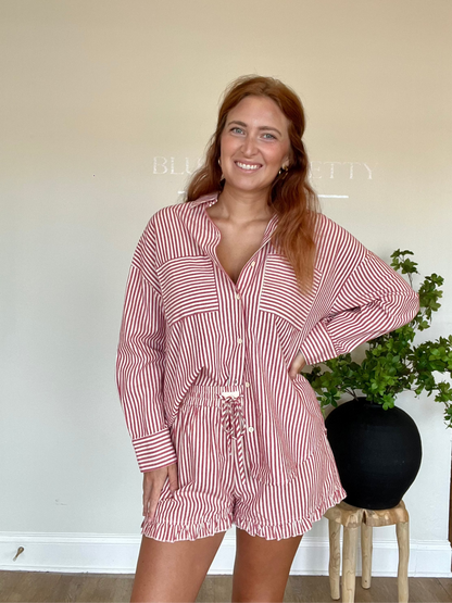 Retro Red Striped Set