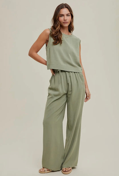 All In Linen Top and Pants Set