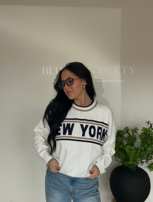 New York New York Cream Sweater