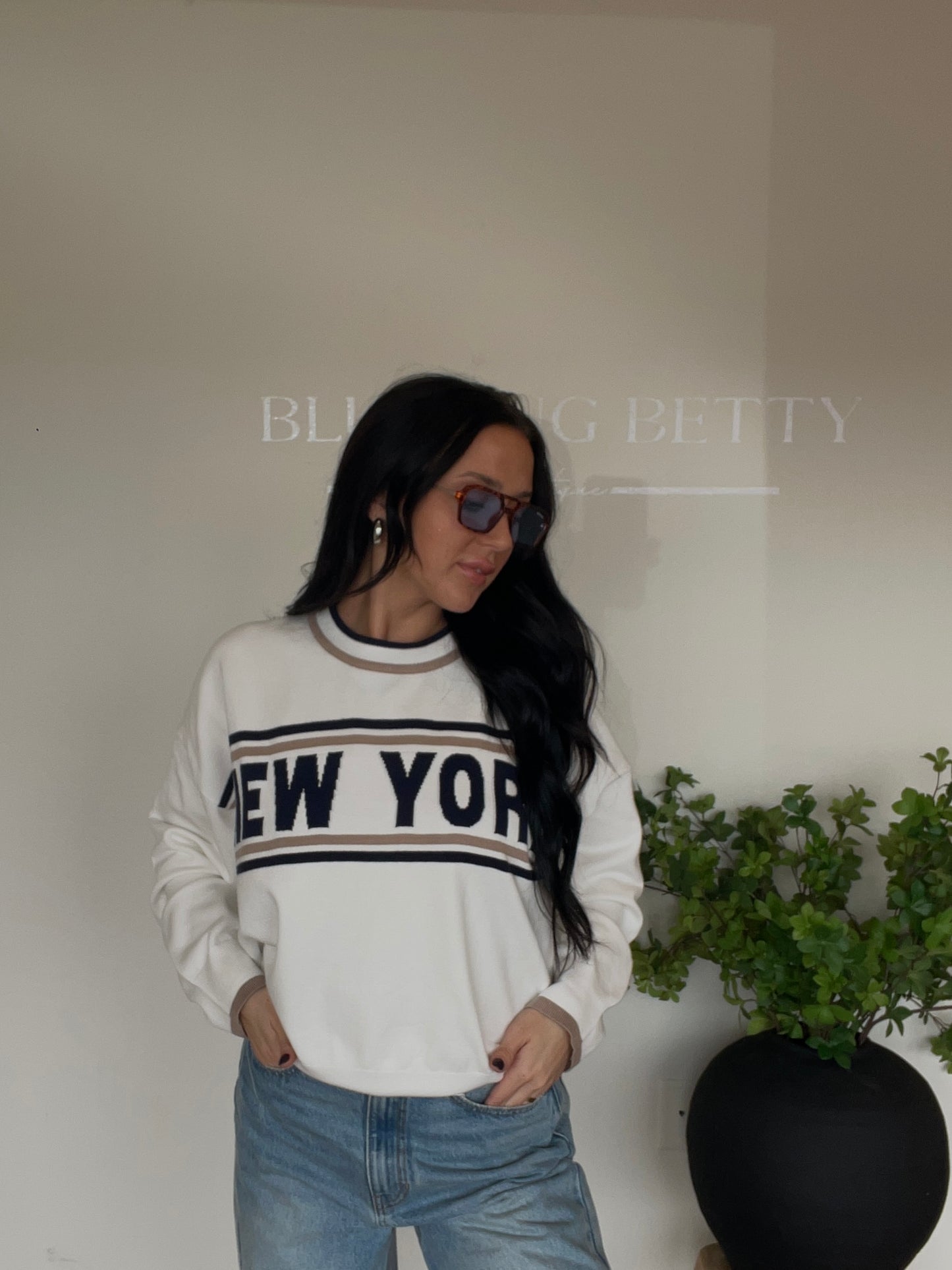 New York New York Cream Sweater