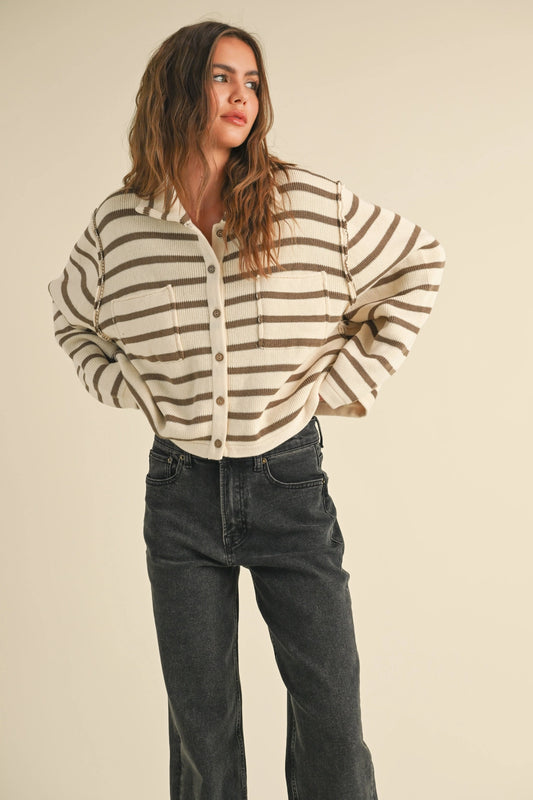 Kendal's Knitted Striped Cardigan