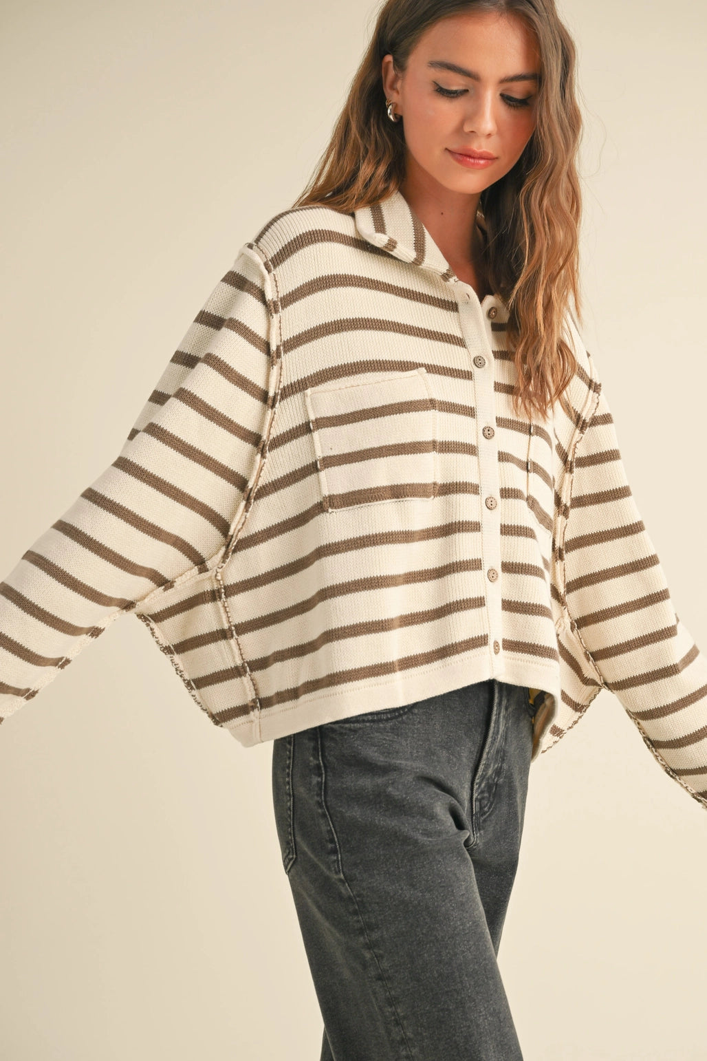Kendal's Knitted Striped Cardigan