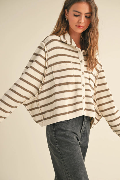 Kendal's Knitted Striped Cardigan