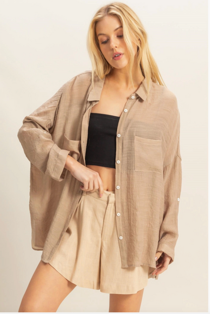 Oversized Casual Button-Up