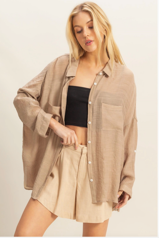 Oversized Casual Button-Up