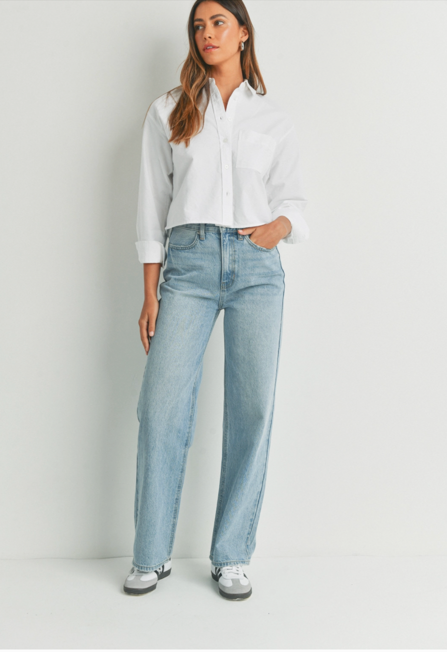 High-Waisted Wide Leg Denim