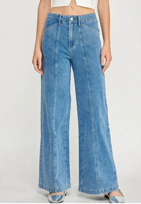 Stretchy Wide Leg Denim