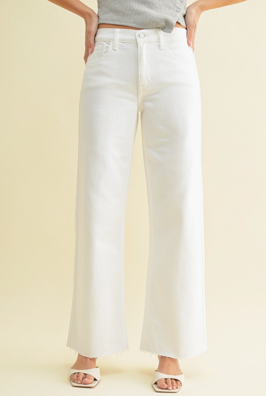 White Wide Leg Denim