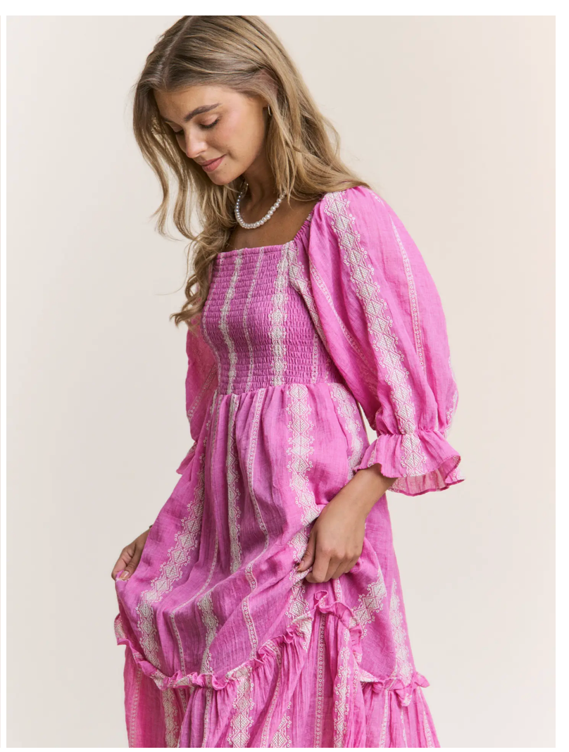 Caroline Smocked Maxi Dress