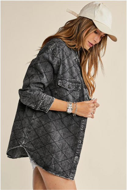 Quilted Denim Shacket