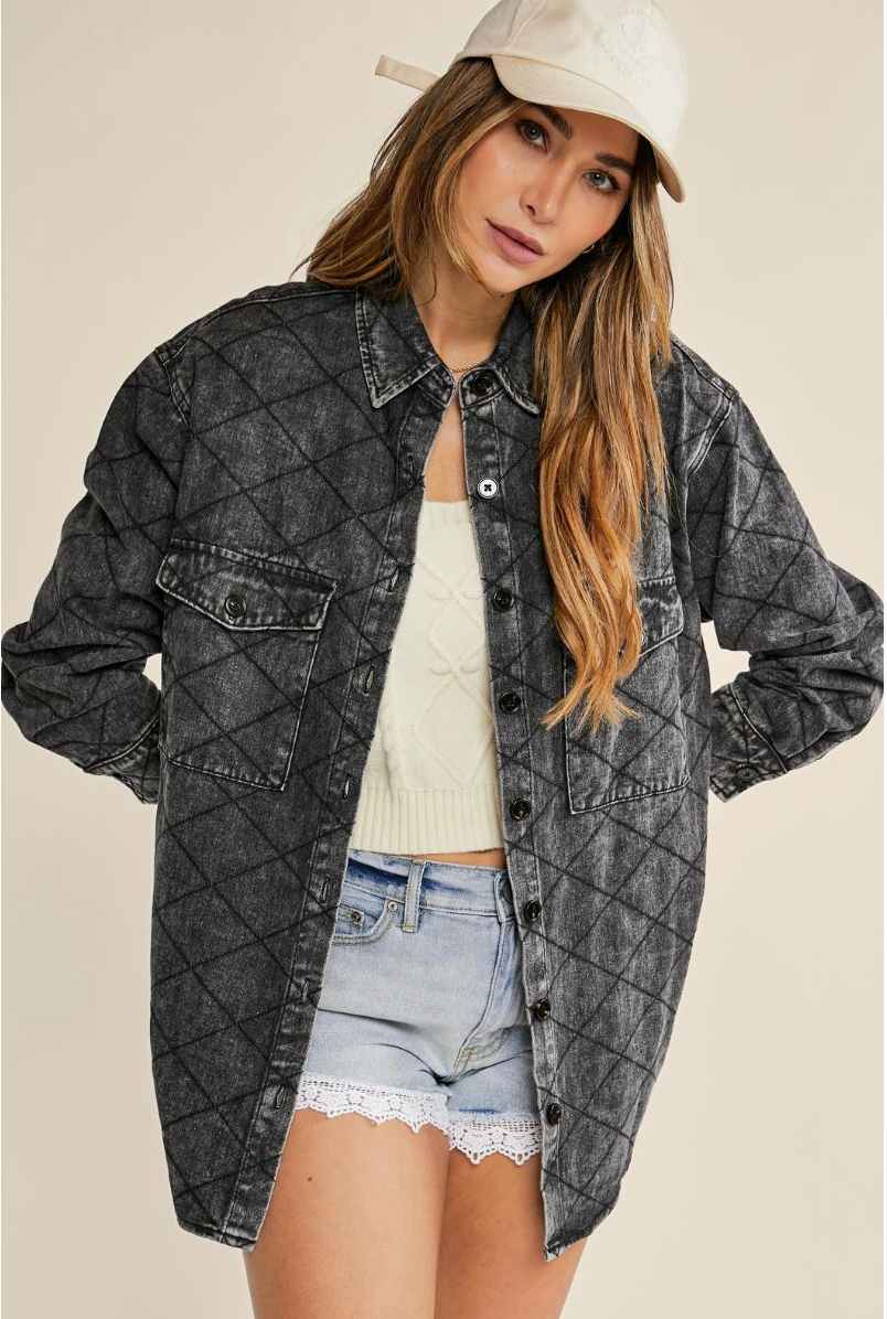 Quilted Denim Shacket