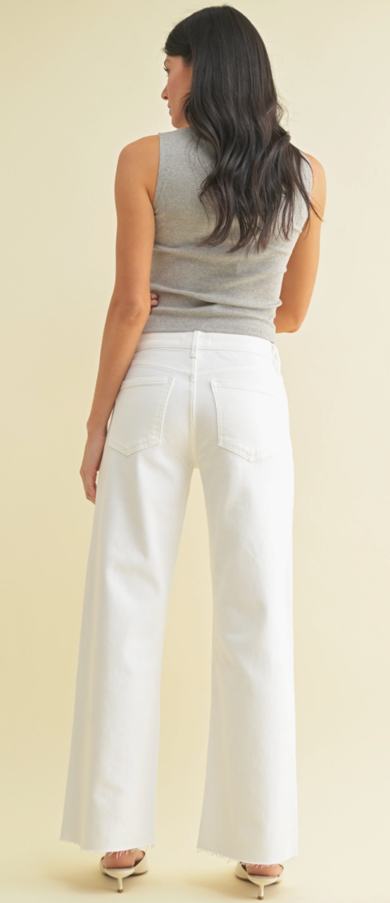 White Wide Leg Denim