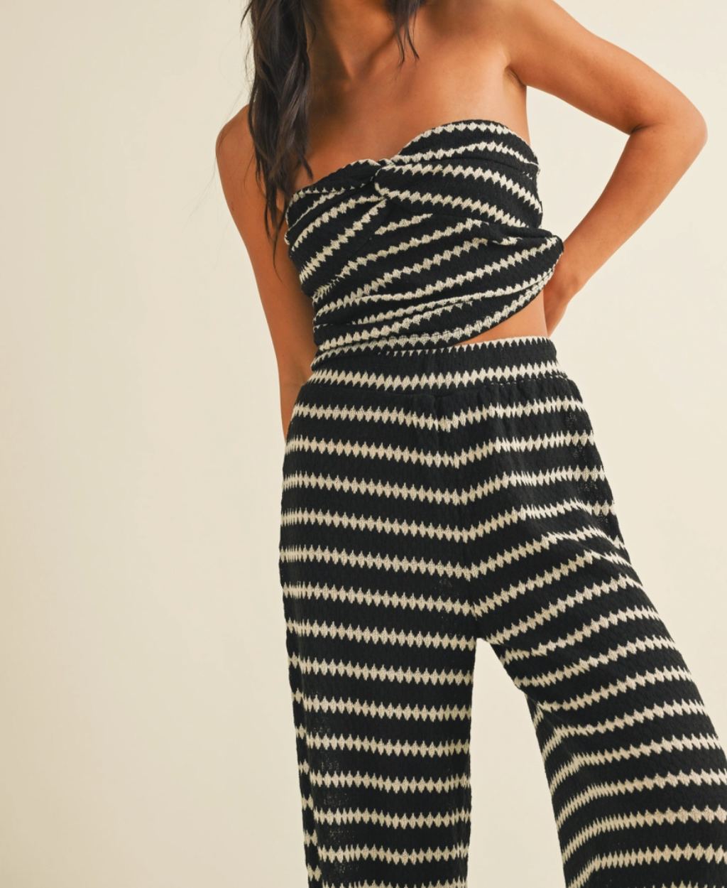 Twisted Tube Top & Pant Knit Set