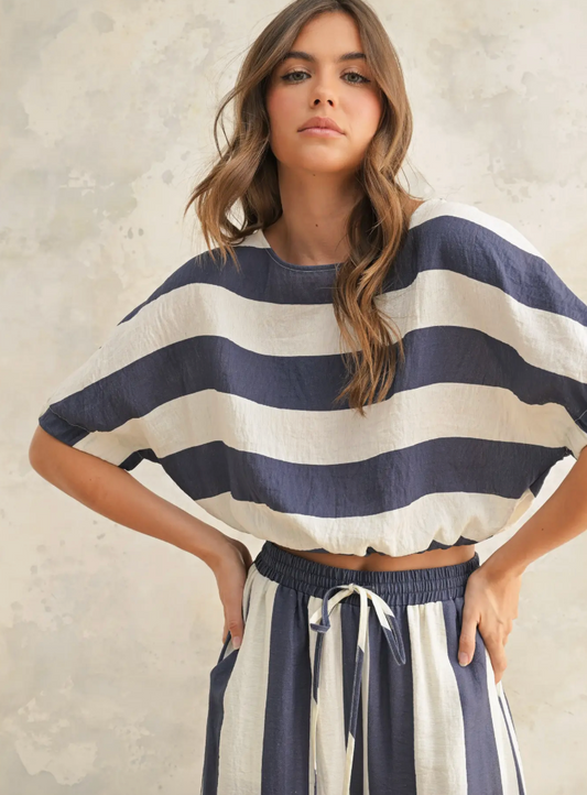 Wide Stripe Pant Set