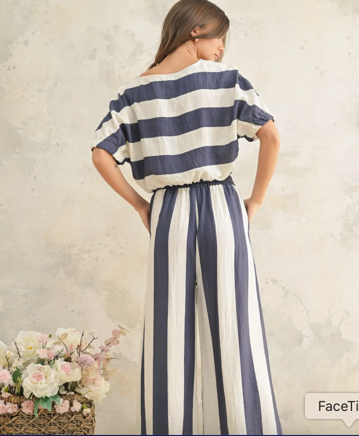 Wide Stripe Pant Set