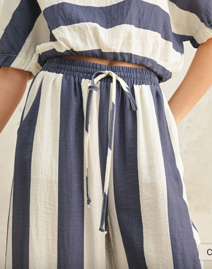 Wide Stripe Pant Set