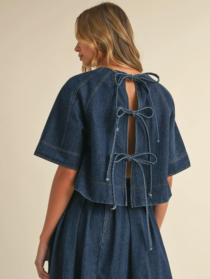 Denim Tie Back Top