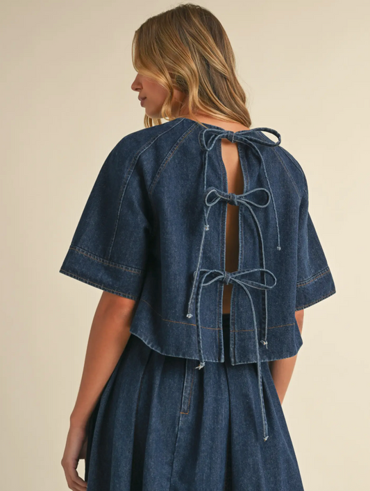 Denim Tie Back Top