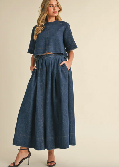 Denim Tie Back Top
