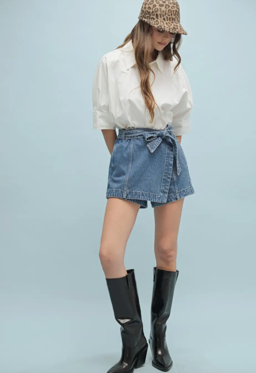 Belted Wrap Skort