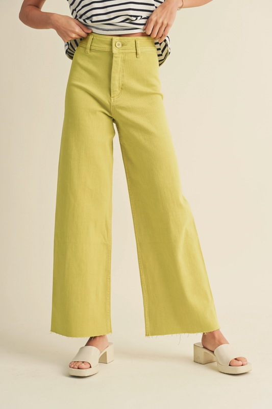 Lemon Squeeze Wide Leg Denim