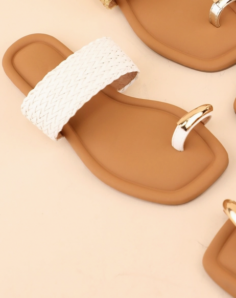 White Toe Ring Sandal