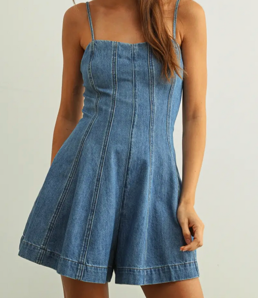 The Wildflower Denim Romper