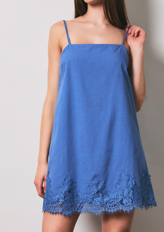 The Ella Lace Trim Mini Dress