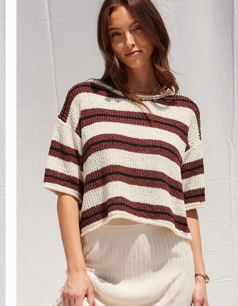 Sleeve Striped Sweater