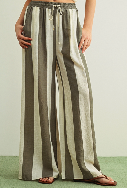 Wide Stripe Boat Trousers