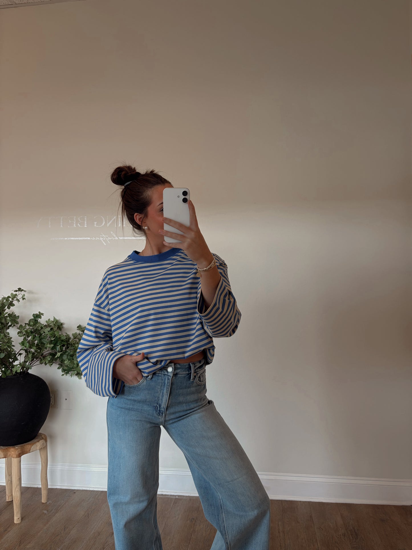 Oversized Striped Long Sleeved Everyday Top